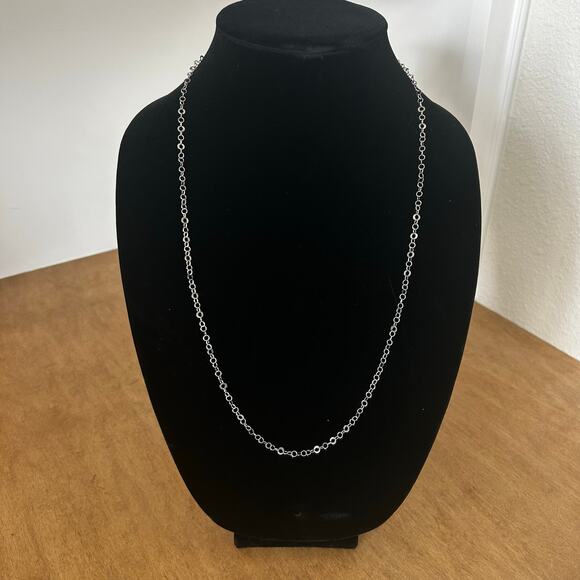 2mm 26 inch Connected circular Silver chain necklace 925 Classic Simple Sparkle - Picture 1 of 6